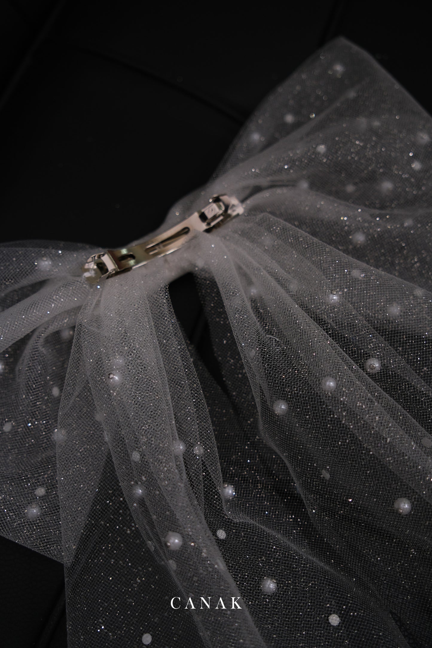 Glitter Tulle Bow Hair Clip