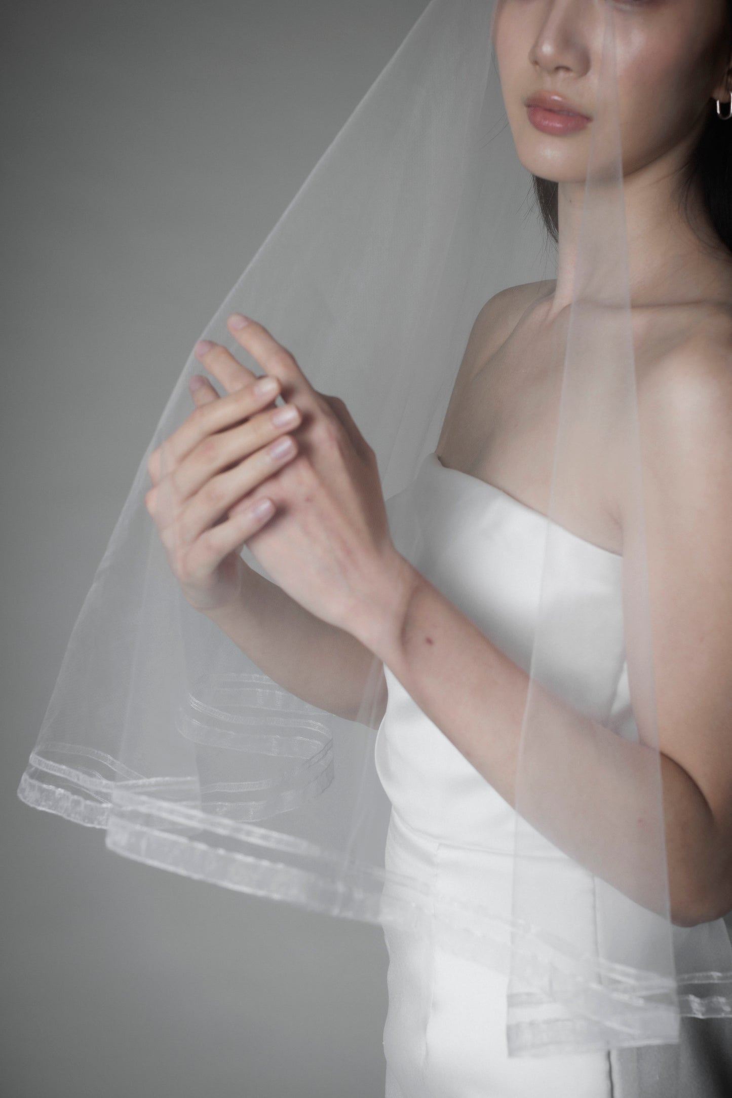 Twin Organza Ribbon Veil