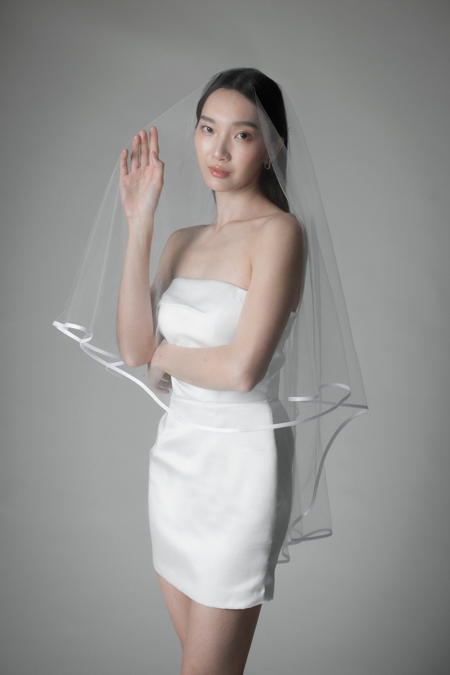 9mm Minimal Satin Trim Veil