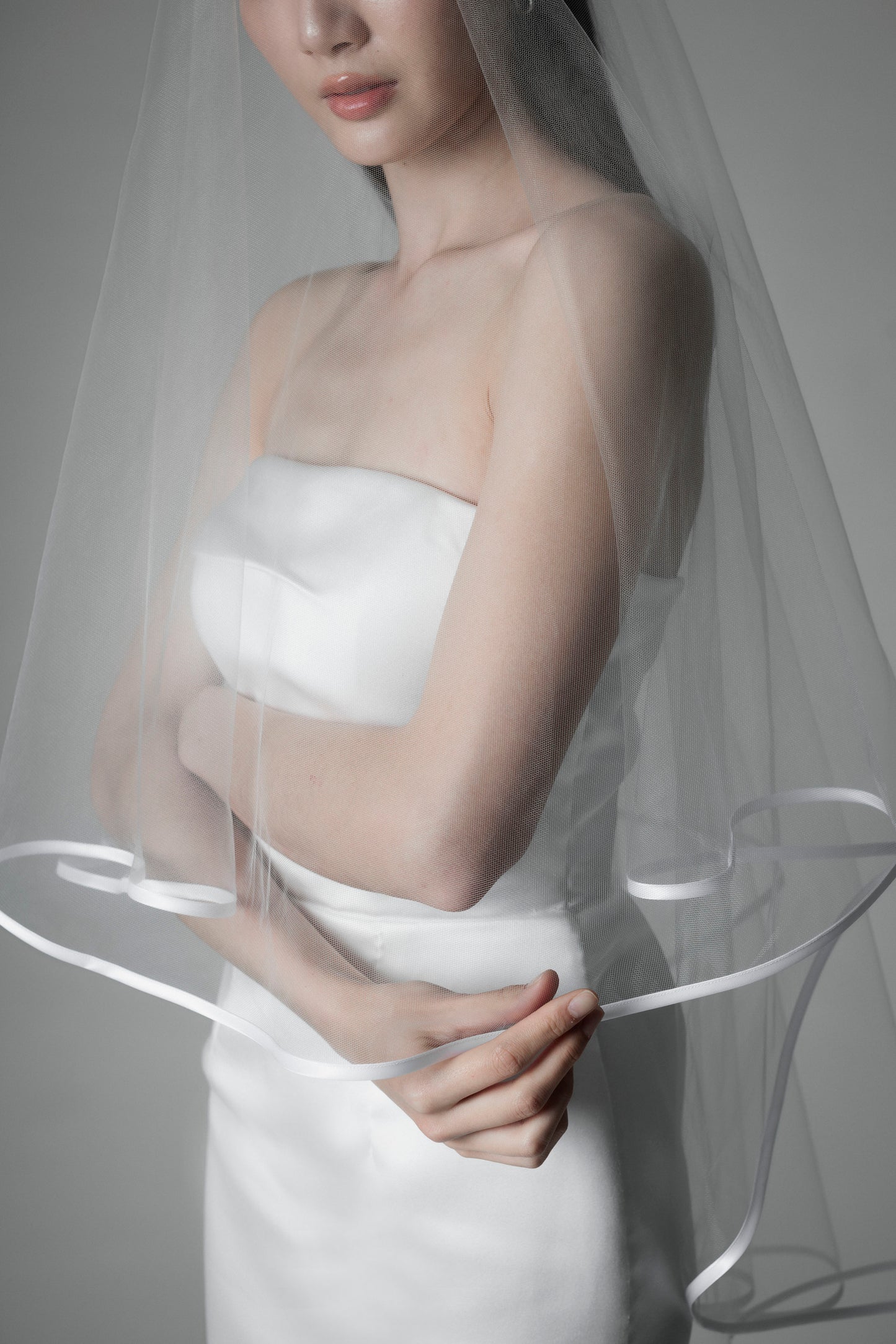 9mm Minimal Satin Trim Veil