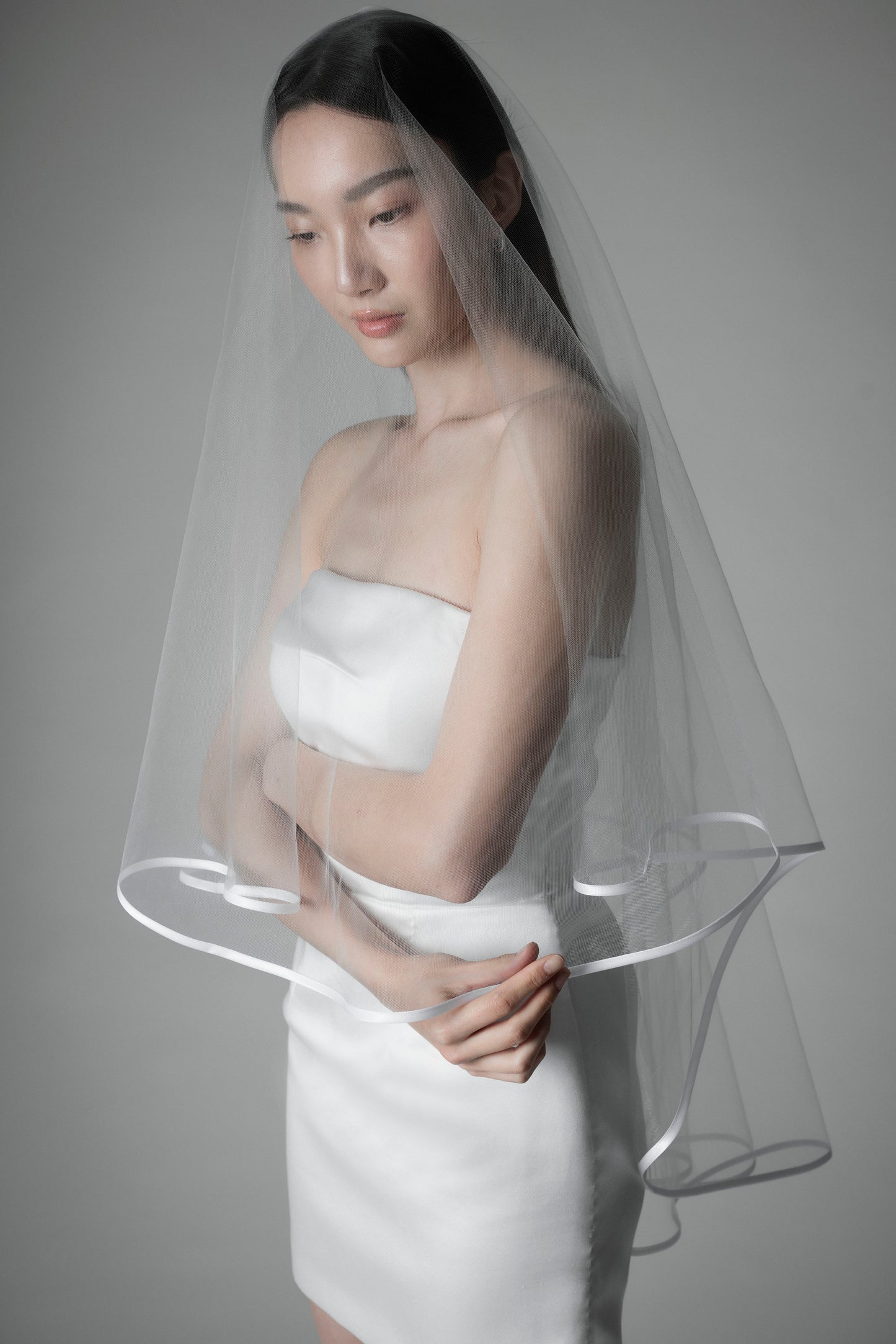 9mm Minimal Satin Trim Veil