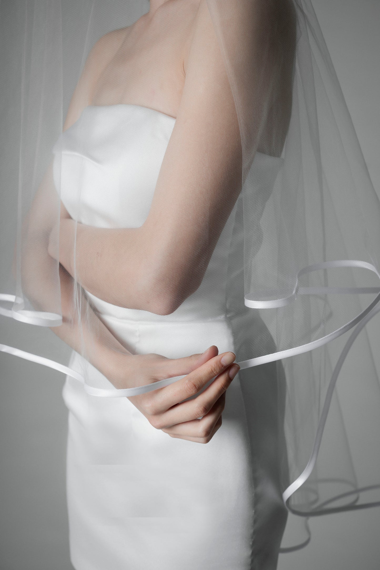 9mm Minimal Satin Trim Veil