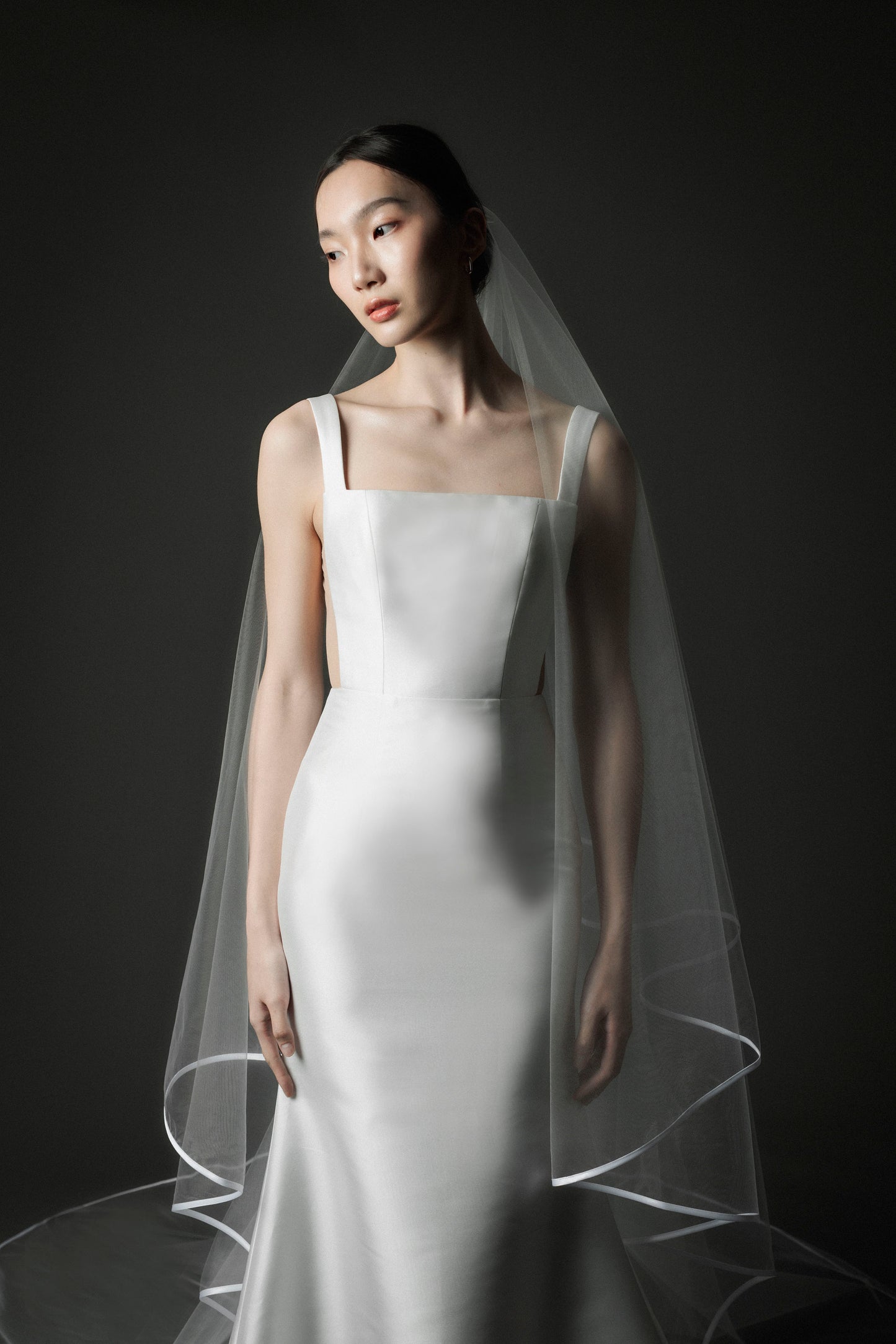 9mm Minimal Satin Trim Veil