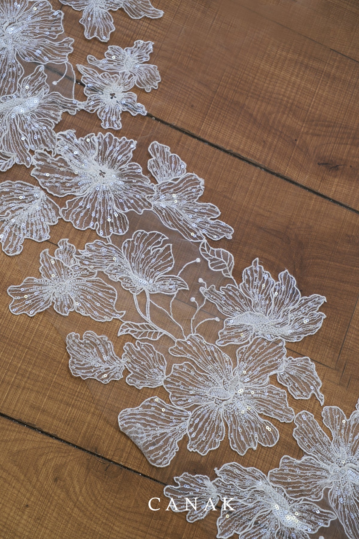 Sequined Lily Lace Veil (made to order)