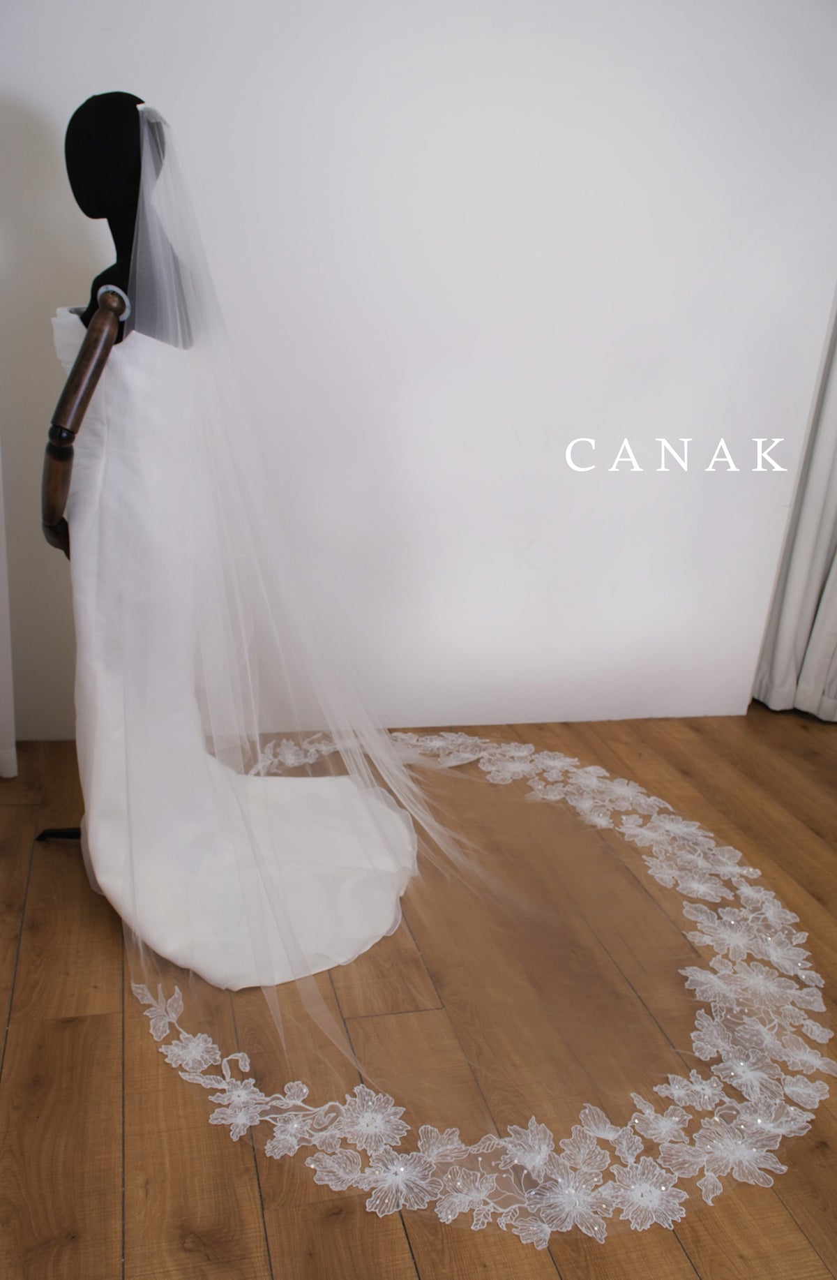Sequined Lily Lace Veil (made to order)