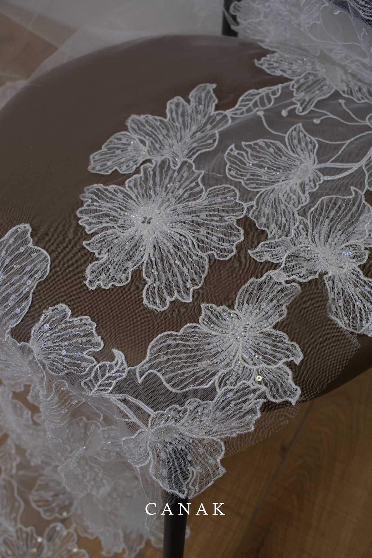 Sequined Lily Lace Veil (made to order)