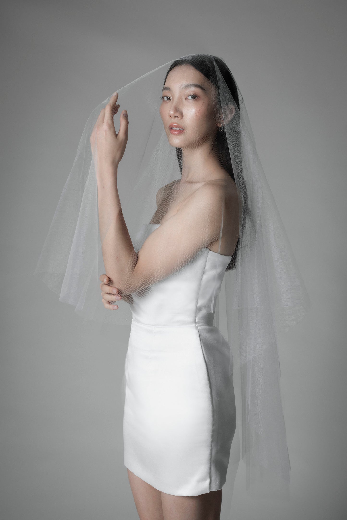 Drop Veil - Fingertip length 180 (in stock)