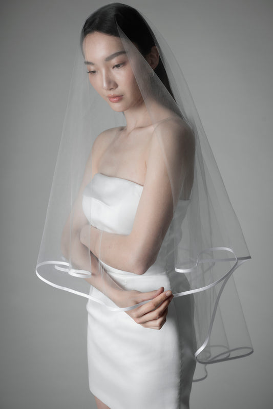 9mm Minimal Satin Trim Veil